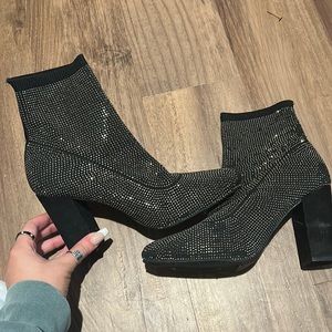 Rhinestone sock boots 8